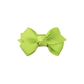 Neon green 4cm grosgrain ribbon bow hair clip for children with layered texture - Bright Green (20)
