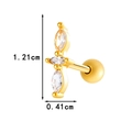 Gold stainless steel cartilage stud with marquise zircon butterfly geometric design - Cross Flower Style (0197-5#) / Gold
