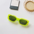 Rectangle fluorescent green sunglasses for men with dark grey lenses and street fashion style - Neon Yellow