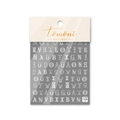 Macro detail of white 5D embossed vintage letter nail stickers with a 3D texture effect - White Embossed Letters (to1115) / White