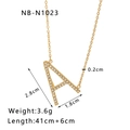 Detailed size specifications for gold letter A pendant necklace in stainless steel - Letter A Style (NB-N1023-A)