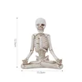 Distressed white yoga skeleton resin statue for meditation pose home decor, 12.5cm height - Meditation - Distressed White