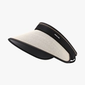 Chapeau de soleil anti-UV à large bord pour femme avec design bicolore tissé - Réglable / Beige (23H029)