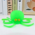 Jouet pieuvre verte à presser en silicone souple avec texture ventouse tactile - Poulpe Vert