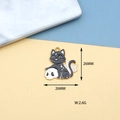 Detail view of black cat and skull alloy pendant with 26mm dimensions and weight specs - Skull Black Cat