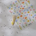 5D embossed floral nail stickers with daisy designs and 3D textured flower patterns - Sunflower Daisy Relief Style (FEB-918)