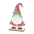 Gnome de Noël en bois avec chapeau à carreaux rouge et noir pour décoration de table - Style D Chemise Rouge Chapeau Vert