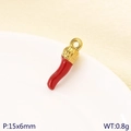 Colgante de chile rojo 15x6mm con aro dorado para creación de joyas DIY - Estilo Chile Pequeño 15x6mm (KLJ10194-ZLA)
