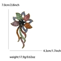 Spilla a fiore vintage con strass colorati e indicazioni delle dimensioni - Colorato