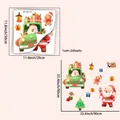 Detailed sheet dimensions showing Santa, penguin, and gingerbread man holiday window decals - Santa Driving Car Style (JDT-X27)