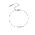 Silver double-layer steel bead bracelet featuring a colorful Palestine map charm - Silver Cross Chain