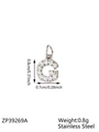 Silver stainless steel G-letter pendant with pavé cubic zirconia for jewelry making - Letter G / Steel