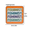 Square orange feminist enamel pin brooch made of zinc alloy for bags and jackets - Orange Feminist
