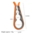Orange and grey 4-in-1 multi-functional non-slip jar opener for various lid sizes - Orange