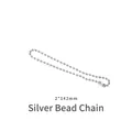 Chaîne à billes argentée 2x142mm pour porte-clés DIY en résine et bijoux artisanaux - Chaîne à Billes Argentée 1pc