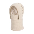 Pasamontañas de punto beige con forro de felpa grueso y máscara facial integrada - Beige