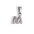Silver minimalist bubble initial letter M pendant crafted in polished stainless steel - M-Steel