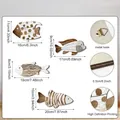 Juego de cuatro peces de madera decorativos estilo náutico con rayas y lunares en varios tamaños - Pez con Rayas y Puntos Impreso HD (Y26Y90111_Q)