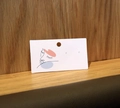Artistic face line jewelry display card with pink and blue spots on wooden background - 9*5cm【JYXT-014】Earring Card