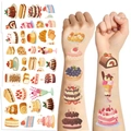 Adesivi per tatuaggi dessert impermeabili con foglio e applicazione sulle braccia - Serie Dessert (10 Fogli/Confezione)