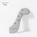 Gray cat-tail shaped canned pet food spoon with textured finish and cute cat face - Spoon / Gray