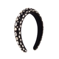 Dettaglio del cerchietto barocco imbottito con strass scintillanti su velluto - Nero