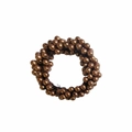 Élastique à cheveux avec perles métalliques bronzes pour coiffures féminines - Marron
