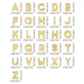 Set mit 26 Metall-Alphabet-Anhängern für DIY-Nagelkunst und Schmuckdekorationen - A-Z 26er Set / Gold