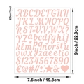 Autocollants lettres et chiffres rose clair mat pour la décoration de journaux DIY - Écriture Manuscrite Rose (P227)