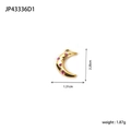 Detailed 18k gold plated moon pendant with purple zircon and dimensions JP43336D1 - Gold Pink Zirconia Moon