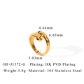 Detailed size chart of a 18K gold plated stainless steel wrap ring with measurements - Adjustable Open / Gold - Wrap Around Design - G1572