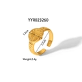Detalle de anillo ajustable dorado con diseño de esfera vintage de 1,2 cm y 2,4g - Forma de Reloj Creativa (YYR023260)
