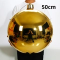Riesige 50cm glänzende goldene Weihnachtskugel als Dekoration im Größenvergleich - 1 Stück/Packung (50cm) / Glänzendes Gold