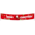 Bannière Joyeux Noël rouge avec Père Noël et boîtes cadeaux pour décor de fête - 300x50cm / Bannière du Père Noël