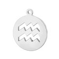 Aquarius zodiac sign pendant in silver hollow design for personalized jewelry - Steel Color Aquarius (KLJ4501-Z)