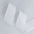 Sparkling silver glitter velvet ribbon for gift packaging and DIY jewelry crafts - 2.5cm*50 Yards / White Glitter