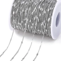 Silver stainless steel curb chain spool for DIY jewelry making and minimalist designs - Steel Color 04 Flat Curb Polished Chain 1.45mm