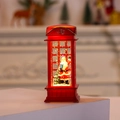 Lanterna natalizia a cabina telefonica rossa vintage con Babbo Natale e glitter - Cabina Telefonica con Acqua Rossa Babbo Natale
