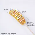 Realistic artificial cheese hot dog model with breadcrumbs and colorful sprinkles - White Cream Cheese Hot Dog Stick