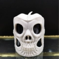 Skull shaped Halloween LED candle light in ivory white for festive table decoration - Skull Light-White Black Eyes
