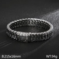Rugged tree of life steel bracelet for men with vine-carved buckle, 215mm length - Steel Color (KB123643-BDJX) / 19cm