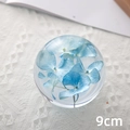 Elegant 9cm crystal ball ornament featuring blue preserved hydrangea floral specimen - Blue Hydrangea 9cm (Kraft Box)