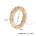 Detail view of resin cuff bracelet showing 5.5cm inner diameter and 1.8cm width specs - 55mm / Beige (E678)