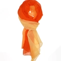 Long chiffon scarf in vibrant orange and yellow gradient with soft translucent finish - Orange Yellow Gradient