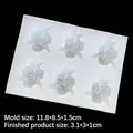6-cavity rose flower silicone mold for soap and resin crafts, 11.8x8.5x1.5cm size - 1# Rose / Clear