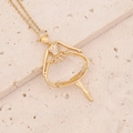 Pendentif ballerine dorée élégant avec cristaux brillants et chaîne fine pour femme chic - Blanc