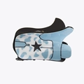 Blue and black cowboy boot hair claw with cow print and star design for women - Blue Cow Pattern Boot Style