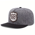 Cappello hip hop grigio e nero con toppa ricamata 68 athletic club sulla parte anteriore - Regolabile / Grigio