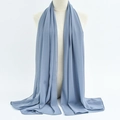 Elegant solid light blue-grey chiffon hijab scarf for women on a display mannequin - 142