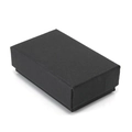 Elegante geschlossene schwarze rechteckige Schmuck-Geschenkbox mit feiner Papiertextur - Schwarz Nr. 1 / 8x5x3cm